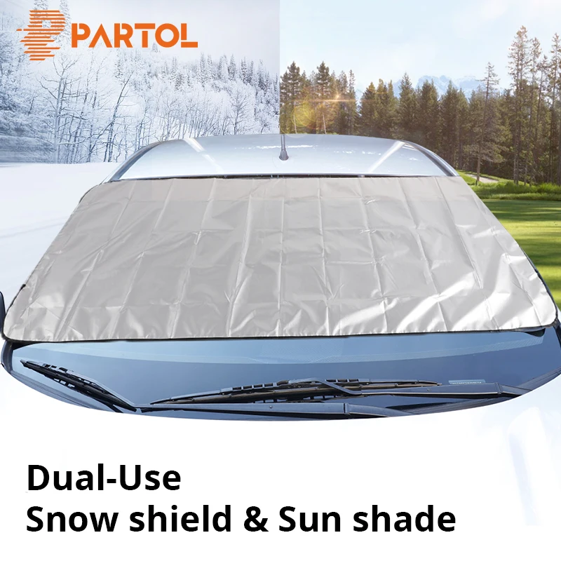 Partol универсальный портативный автомобильный солнцезащитный козырек для бокового окна, Набор чехлов для автомобильного лобового стекла, снежного льда, защитный экран, блок для внедорожника