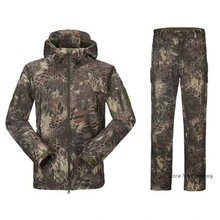 Водонепроницаемая куртка из мягкой кожи акулы или брюки, Мужская тактическая камуфляжная куртка, осенне-зимнее пальто, военная армейская одежда