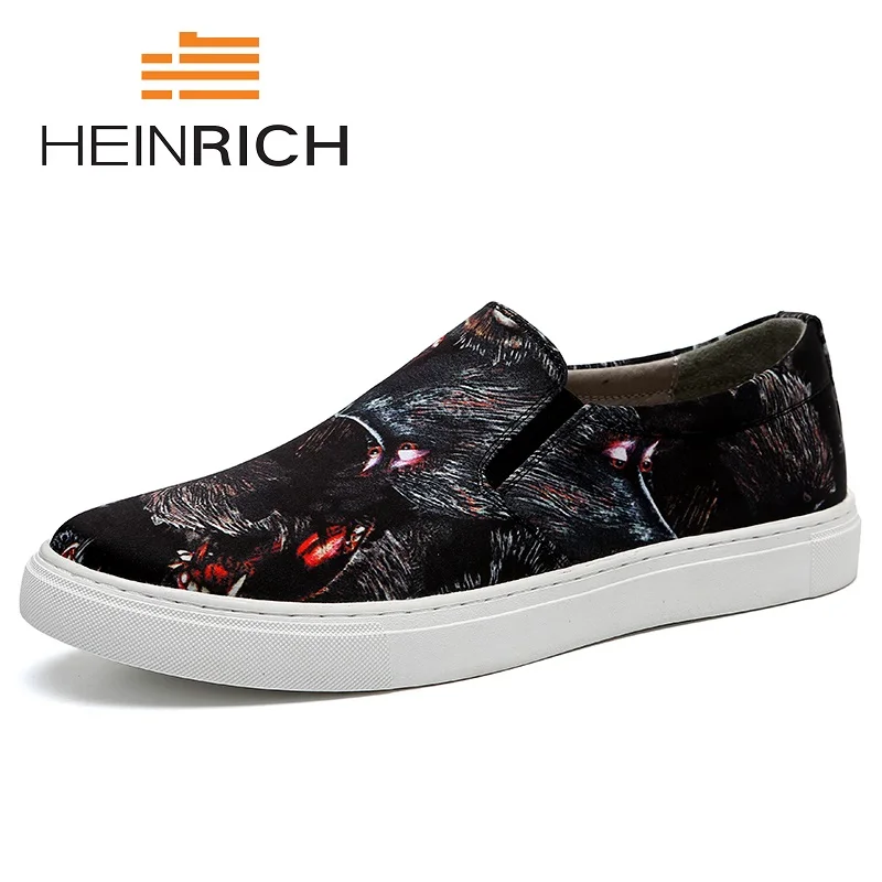 

HEINRICH New 2018 Soft Leather Shoes Men Loafers Fashion Men's Casual Shoes Male Brand Non-Slip Footwear Basket Femme