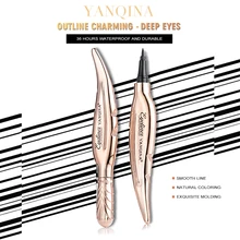 1 шт. черный в форме пера черная жидкая подводка для глаз-Стойкая подводка для глаз карандаш Для женщин Глаза Инструмент для макияжа карандаши-подводка для глаз Ручка TSLM2