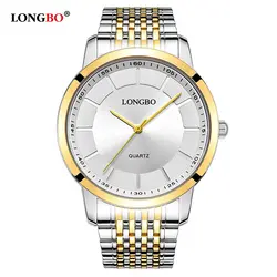Relojes Hombre Longbo 2019 Роскошные для мужчин часы золотые серебряные бизнес часы кварцевые водостойкие нержавеющая сталь Группа наручные часы