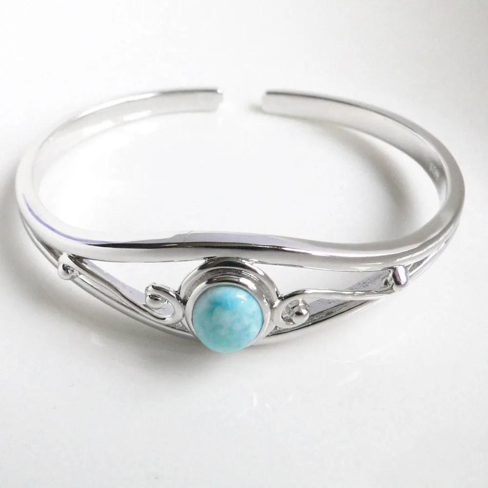 10pcs/lot Wholesale Larimar Bracelet Real Dominican Larimar Stone 100