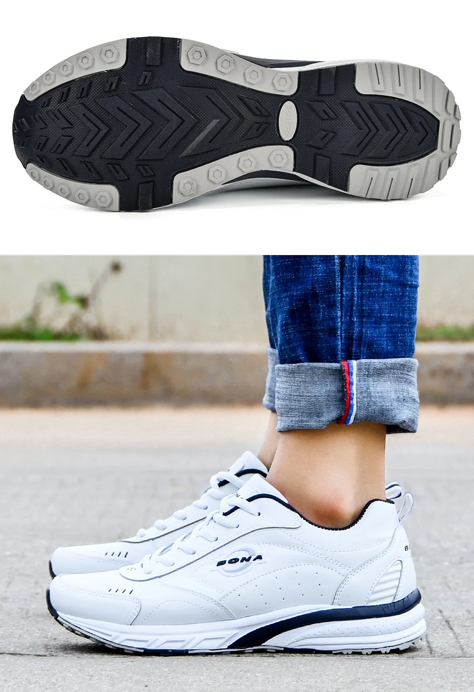 BONA/Новинка года; Мужские дышащие кроссовки; zapatillas hombre; уличные спортивные кроссовки; легкие кроссовки для ходьбы; Мужская обувь для бега