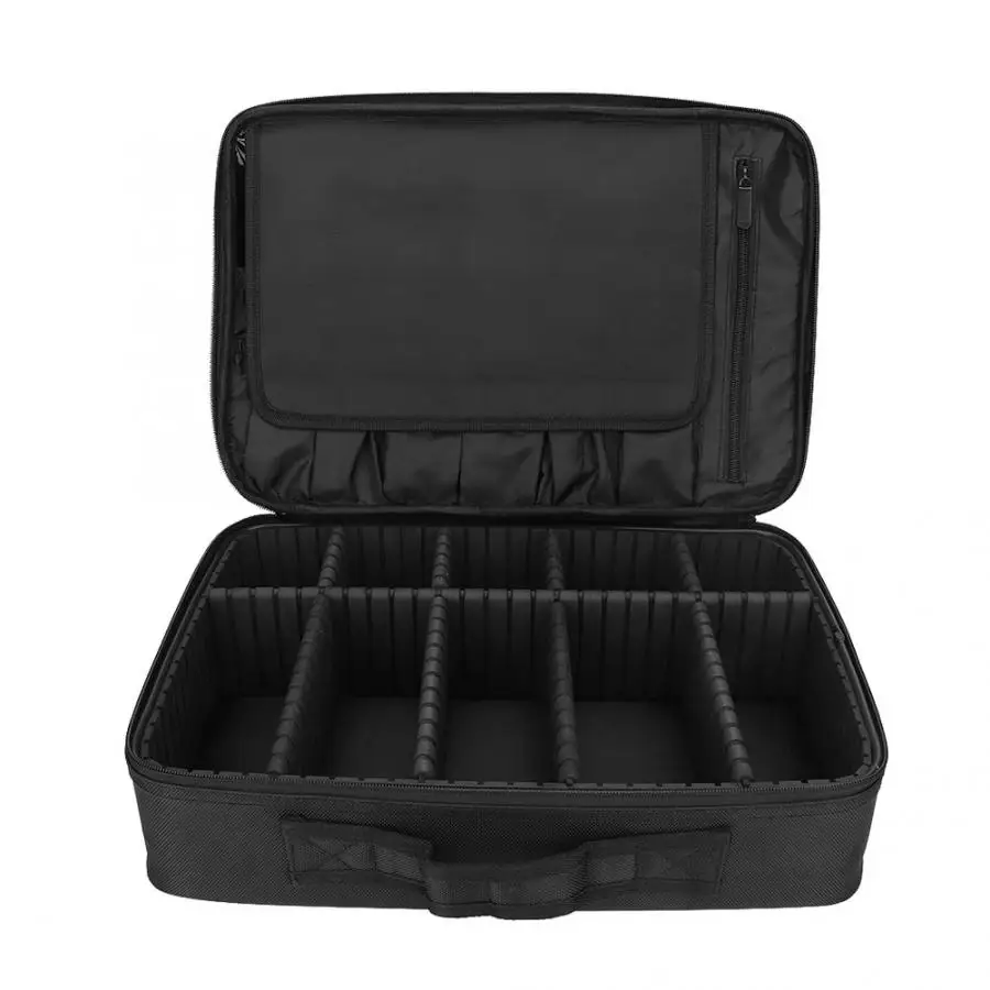 Black Double Layers Профессиональные несколько разделителей Портативные Инструменты для татуировок Косметические Инструменты сумка для хранения Наборы инструментов для макияжа - Цвет: Black Double Layers