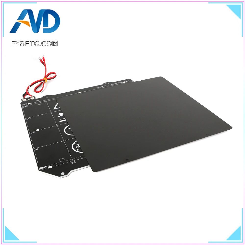 Aquecida + Dupla Texturizado em pó Chapa de Aço da Mola para Prusa Magnética Cama Face Pei Revestido Mk2.5s Mk3s i3 Mk3 Mk52 Mod. 200456