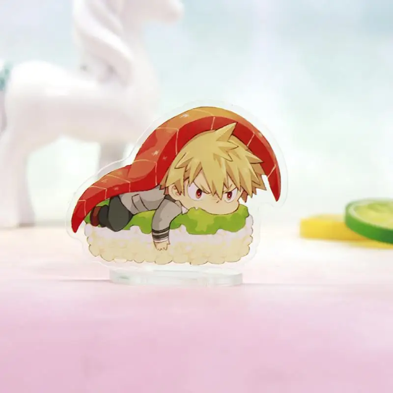 

1pc Creative cute Sushi food style Cartoon My Hero Academia acrylic stand figure model plate holder cake topper anime toys gift