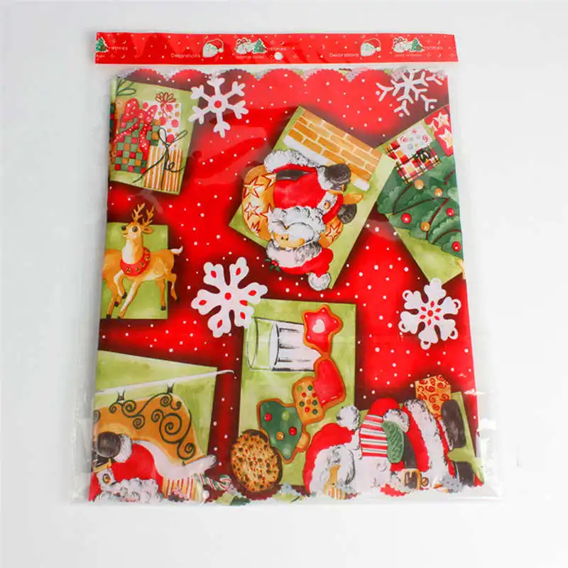 Decorative Christmas tablecloth Santa Claus Tapestry Poinsettia Table Runner 14x71 Inch Party Home Cloth Cover #2o18#f (8)