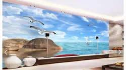 Индивидуальные 3d фото обои 3d настенные фрески обои пляж канала гостиная украшения