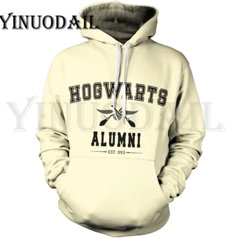 

HOGWARTS ALUMAI Wizardry 3D Printed Hoodie with Pocket Ravenclaw Gryffindor for Sweatshirt Hip Hop Hoodies Men Harri Potter
