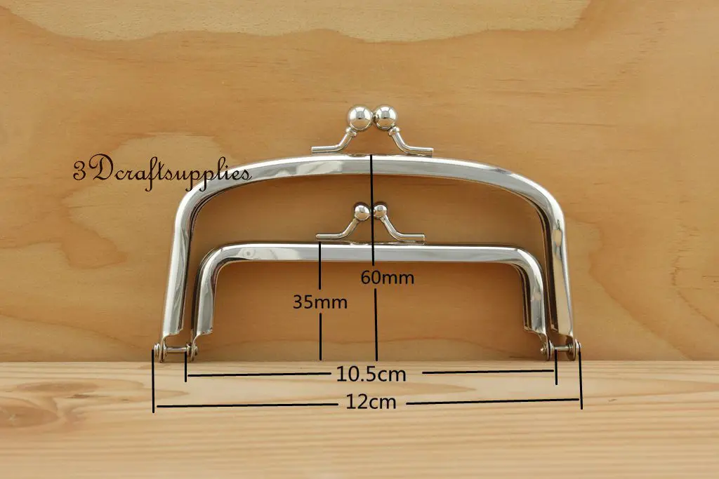 

metal purse frame Double glue on clasp clip nickel 5 inch X 2 1/2 inch C23
