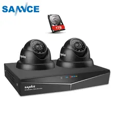 SANNCE 4CH CCTV система 720P DVR 2 шт 1.0MP IR Всепогодная наружная система камер домашней безопасности 8CH DVR комплект