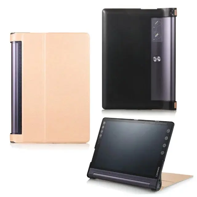 Чехол для lenovo Яги Tab 3 Pro Smart из искусственной кожи чехол для Yoga Tab 3 плюс X90 X703F 10," планшеты принципиально в виде ракушки+ Бесплатный стилус - Цвет: gold