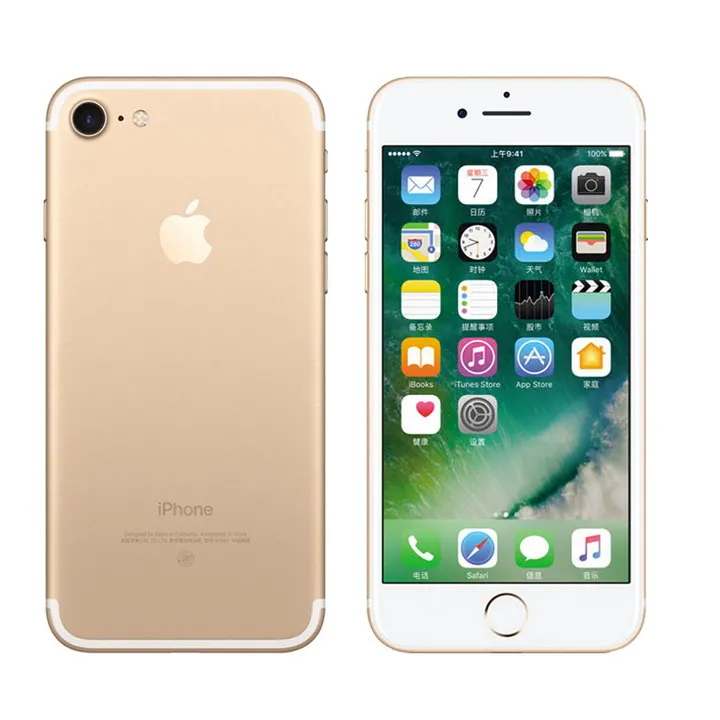 Разблокированный Apple iphone 7/iphone 7 Plus 2GB Оперативная память 32/128 ГБ/256 IOS 10 LTE 12.0MP Камера Quad-Core отпечатков пальцев 12MP сотовые телефоны - Цвет: 128GB Gold