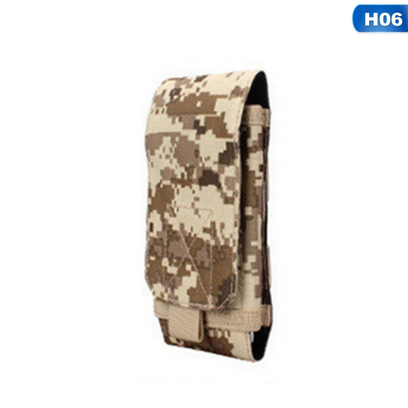 H06 Safe Outdoor Camouflage Bag Tactical Army Phone Holder Pack Sport Waist Belt Case Waterproof Nylon Sport Pouch Hunting Camo Bags - Цвет: H06