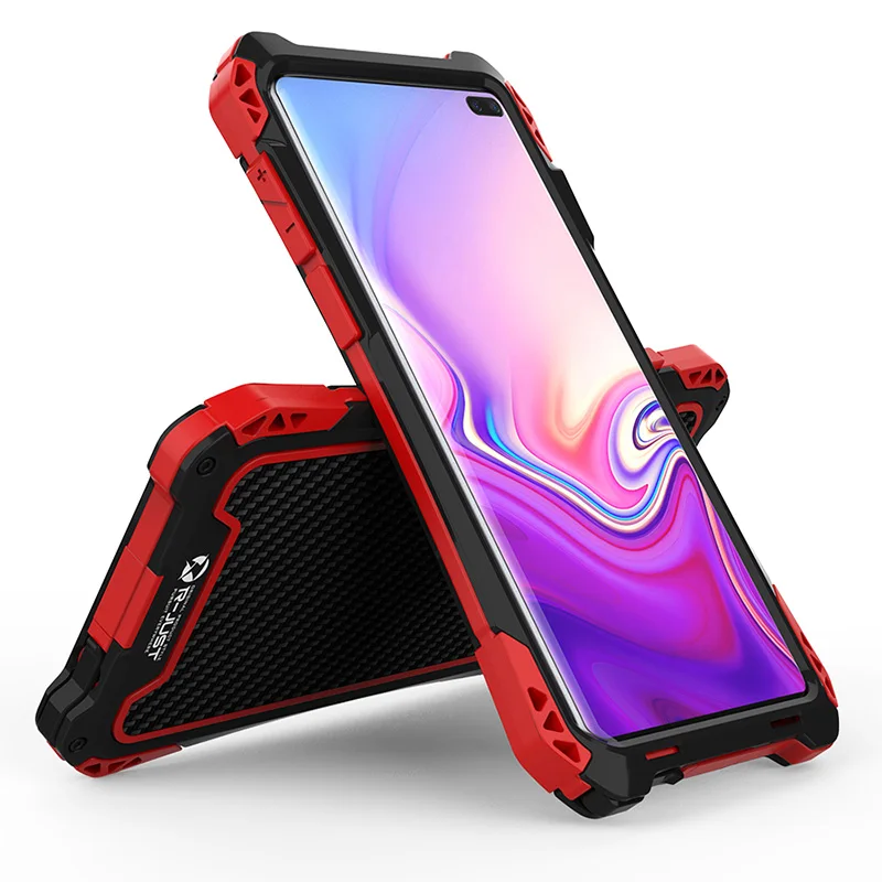 Anti-fall Armor Case for Samsung S10 5g Phone Cases Aluminum Metal Carbon Fiber Silicone Cover For Plus Shell Luxury | Мобильные