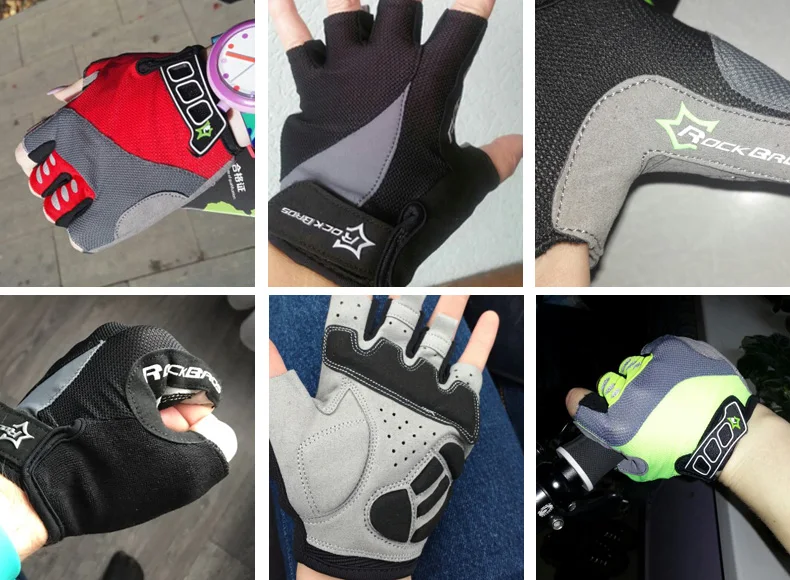 ROCKBROS Cycling Anti-slip Anti-sweat Men Women Half Finger Gloves Breathable Anti-shock Sports Gloves MTB Bike Bicycle Glove