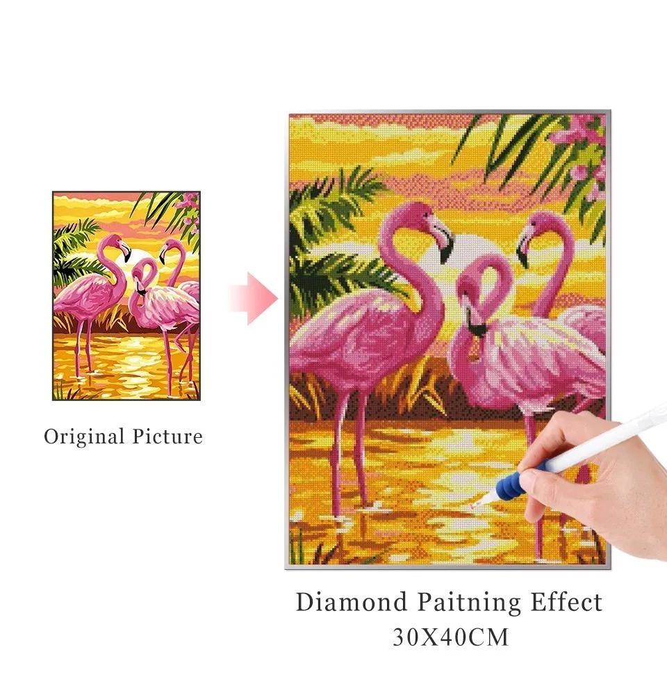 AZQSD полная дрель Алмазная картина Фламинго Алмазная вышивка животные Подарочная Алмазная мозаика домашний декор вышивка крестиком ручной работы
