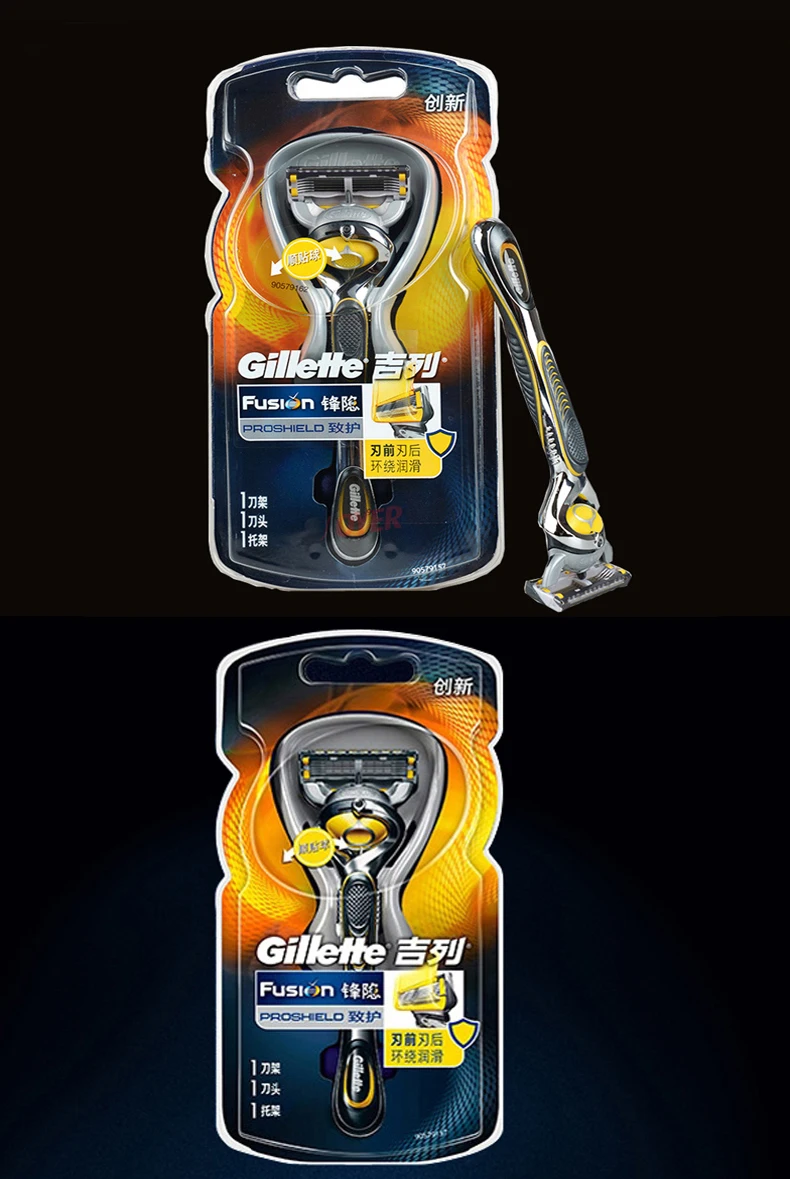 Gillette Fusion Proshield Shaving Razor Blades For Men Face Care Brands Safety Razors Shaver Blade 1 Razor Handle + 5 Blades-2