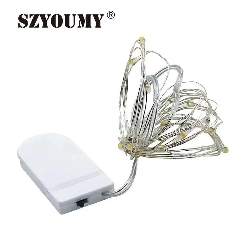 

SZYOUMY 10 PCS With CR2032 Battery Copper Wire 20 LEDs Micro Fairy String Light LED Seed Fairy String for Eiffel Vase Wedding