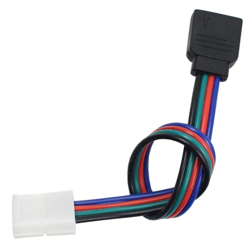 

10mm 4 Pin LED RGB Strip Connector Solderless PCB Board with Female Connector For 5050 LED Lights