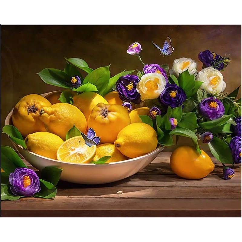 full Rhinestone mosaic 5D DIY Diamond embroidery still life of orange diamond painting Cross Stitch home decoration