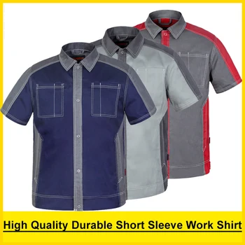 

High Quality Men's Polyester Cotton Workwear Shirt Dark Blue Work Shirt Engineer Uniform Jacket Shirt FREE SHIPPING