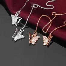Lindo 925-sterling-silver piedras mariposa de la cadena del oído hilo | Party pendientes largos accesorios femeninos de la joyería de plata superestrella de moda