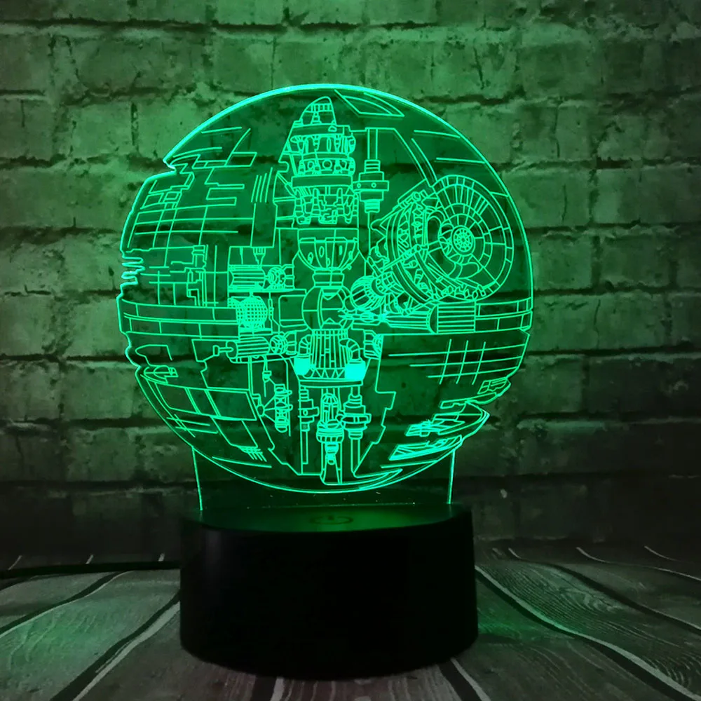 

2018 NEW ARRIVAL Death Star War 3D LED LAMP NIGHT LIGHT Multicolor Bulb Christmas Decorative Gift Cartoon RC Toys Luminaria LAVA