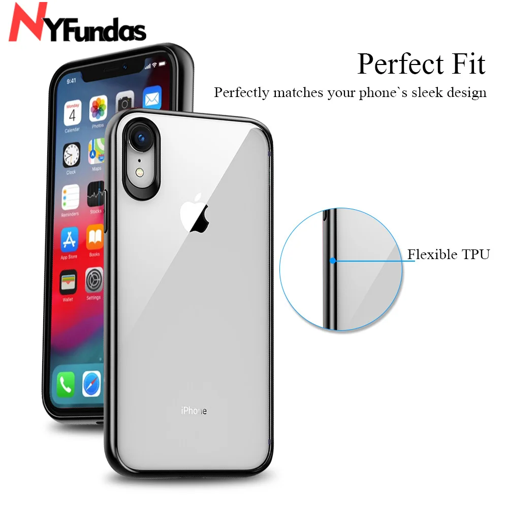 NYFundas clear Case For iphone 8Plus Transparent pc case for X XS Max XR 2018 10 7Plus 8 Silicone TPU Conque Accessories | Мобильные