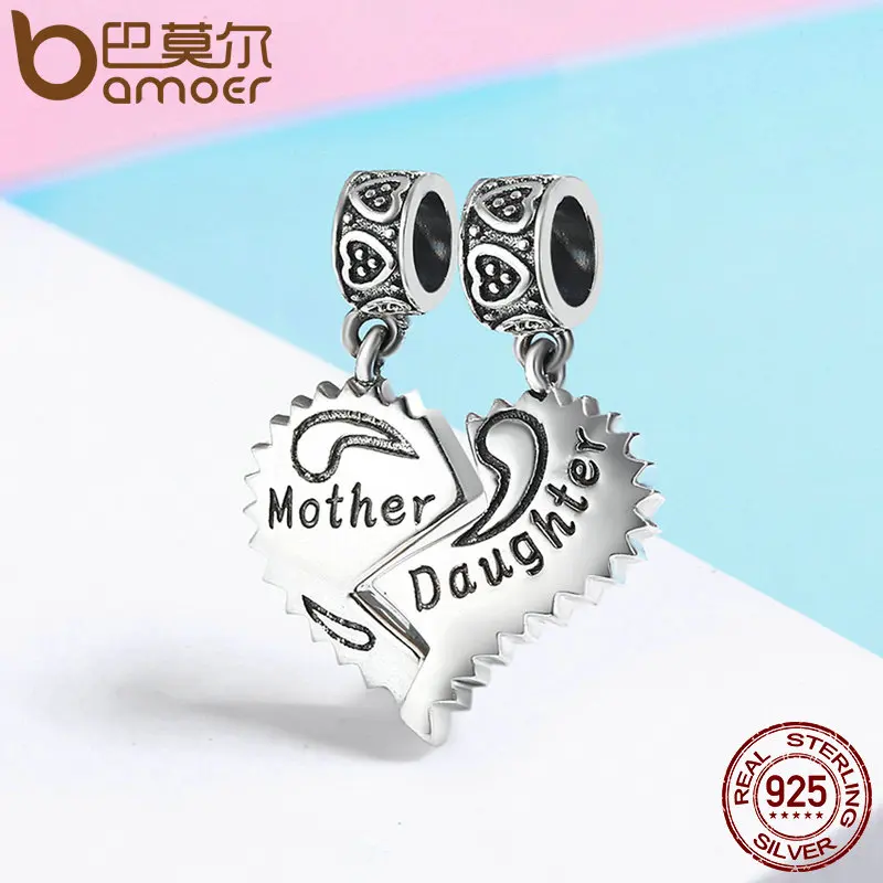 Кулон Мама и дочь из серебра 100% пробы SCC427|pendant charms|charms daughtercharm charm |