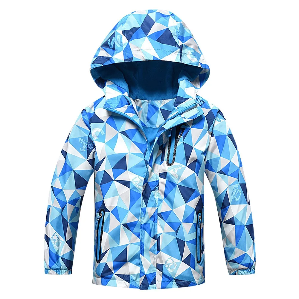 Детская водонепроницаемая куртка с капюшоном; теплое пальто; брендовая одежда; erkek bebek giyim casacos masculino для малышей - Цвет: Blue