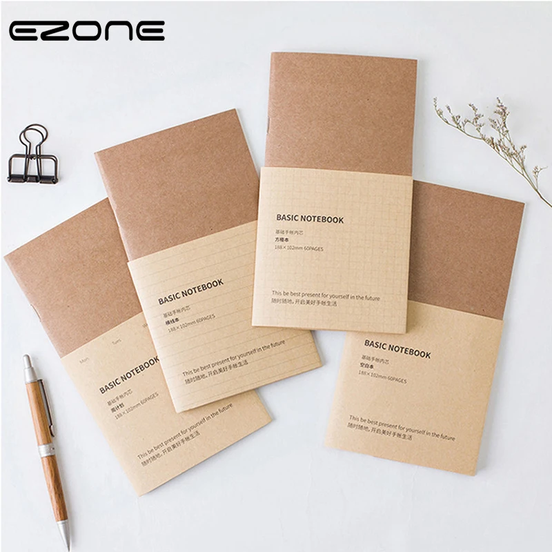 EZONE винтажная записная книжка с крафт-обложкой, пустая/сетка/линия/план недели, записная книжка, блокнот-органайзер для путешествий, для школы, офиса