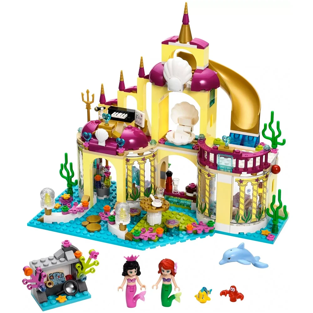 Fit Friends 41063 Принцесса Ариэль подводный дворец Русалка Замок 383 шт. 10436 строительные блоки игрушки для детей подарок