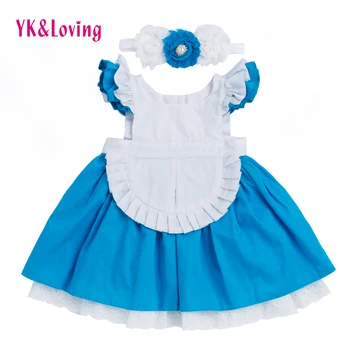 

Girl Dress 2020 children's clothing Alice Cinderella Dresses White Blue Bow Baby Girls for Kids Princess Party Clothes