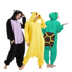 Мягкие животных Kigurumi для взрослых Onesie Покемон боди Для женщин Хэллоуин Косплэй карнавал Для мужчин комбинезон пижамы вечеринок