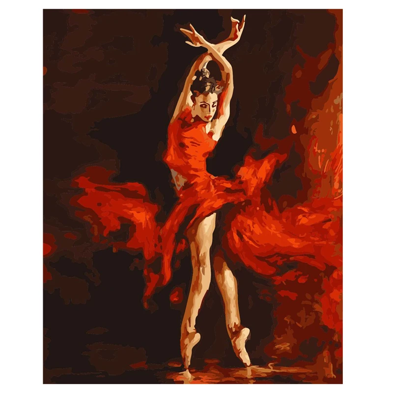 

5d Diy Diamond Painting Cross Stitch Red dress dancer Rhinestones 3d Diamond Embroidery diamond Mosaic Handicraft Z123