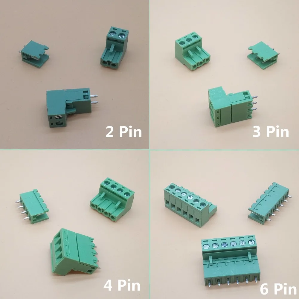 

10 sets ht5.08 2/3/4/5/6/7/8pin Terminal plug type 300V 10A 5.08mm pitch connector pcb screw terminal block