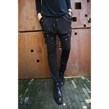 Новая корейская модная тенденция шаровары Хип-хоп танцевальные штаны мужские повседневные штаны хлопковые льняные мужские спортивные штаны брендовая одежда шаровары