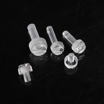 

200PCS/LOT M3 M4 M5 M6 M8 ANTI RUSTED Transparent Acrylic PC Knurl Hand Screw Clear Computer Polycarbonate Slotted Screw 5-50MM