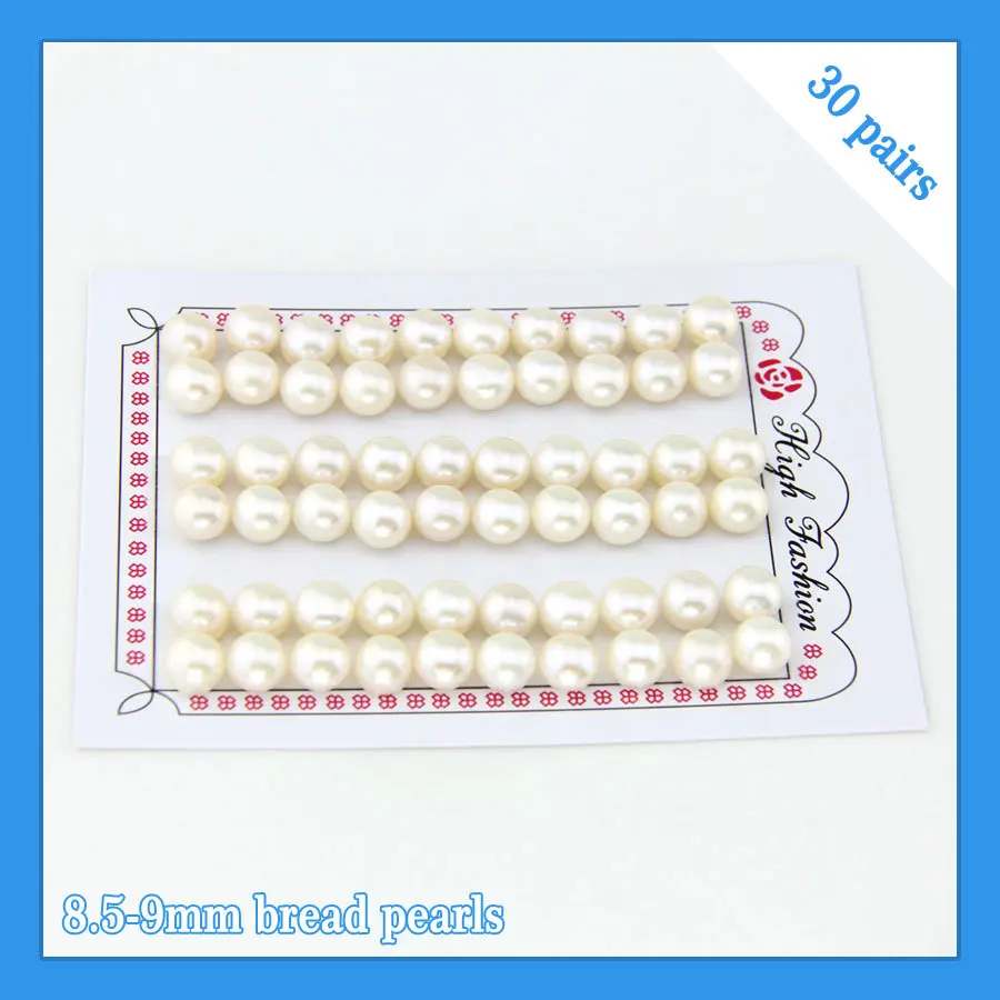 

CLUCI FREE SHIPPING, 8.5-9mm AAA white bread shape freshwater pearl beads