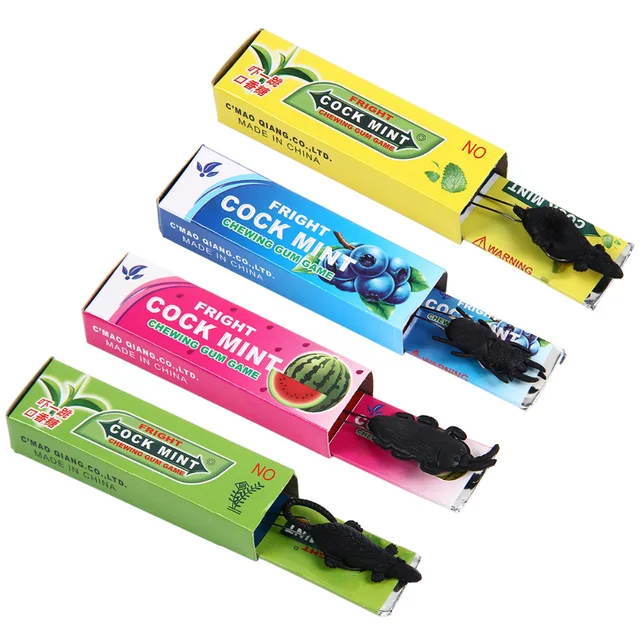 5Pcs Tricky Toy Chewing Gum Funny Exploding Cockroach/Spider Chewing