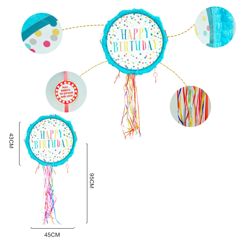 pinata happy birthday kids decoration colorful game candy props beat