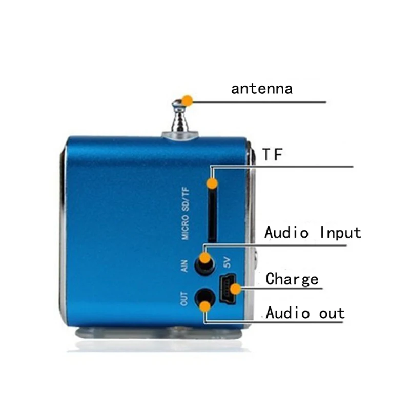 HCQWBING TD V26 Мини Портативный MP3 плеер звук динамик цифровой lcd Micro SD TF FM радио музыка