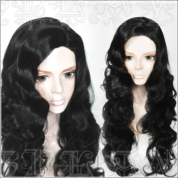 

Movie Wonder Woman Diana Prince Cosplay Wigs Black Long Wavy Heat Resistance Synthetic Wig +Wig Cap