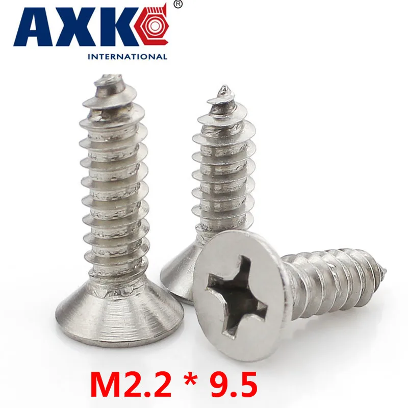 

2023 Parafusos Tornillos Para Madera Wood Screws 45pcs 304 Stainless Steel Countersunk Head Tapping Screws M2.2 * 9.5 Gb846
