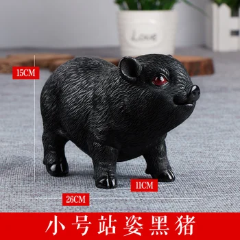 

Standing on white pig's trumpet in bucolic pose little pig room creative ornaments for boys and girls animal resin piggy home