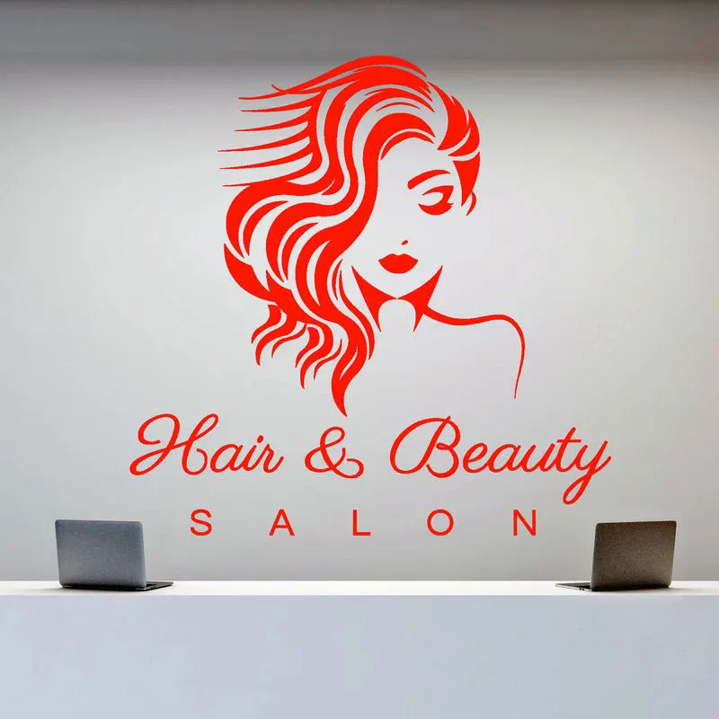 Styling hairdressing beauty vinyl sticker barber shop beauty salon salon  storefront decoration mural removable wall sticker MF48|Wall Stickers| -  AliExpress