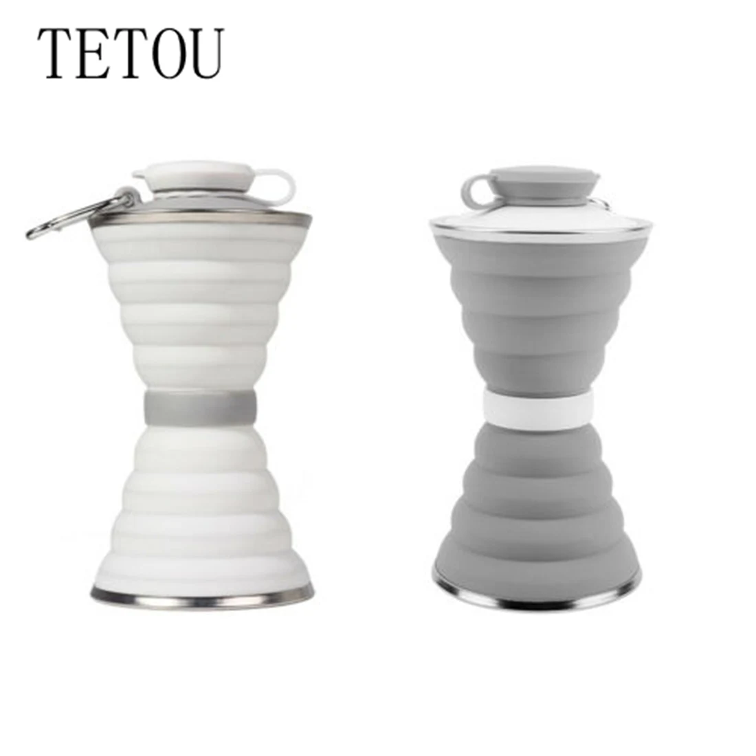 Collapsible Water Bottle Foldable Lightweight Travel Bottle Eco-Friendly Food Grade Material Portable Convenient Drinkware 500ML