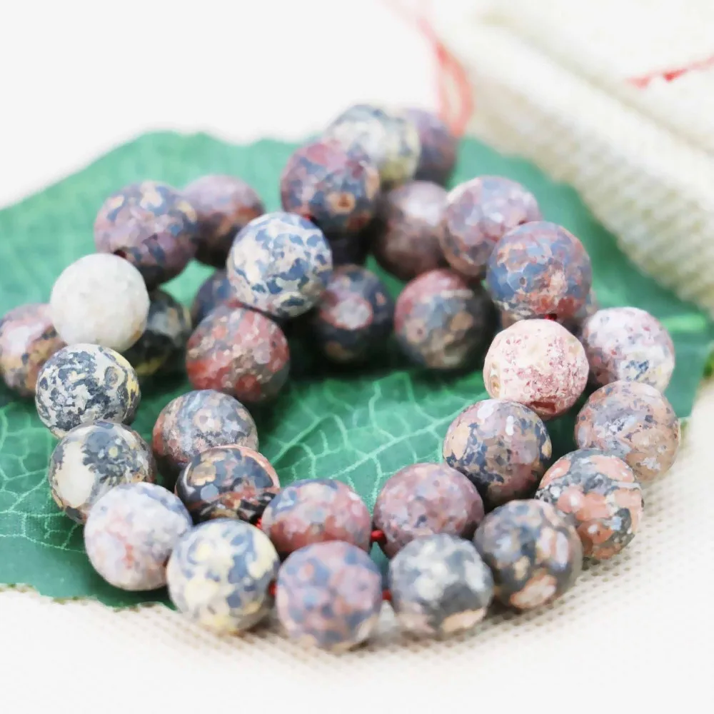 10mm Accessories Faceted multicolor Natural Turkey stone DIY Round ...
