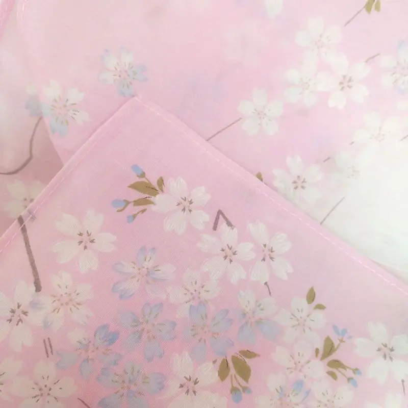 12pcs 45*45cm new Cotton Handkerchiefs Business Women Gradient cherry blossom Handkerchief